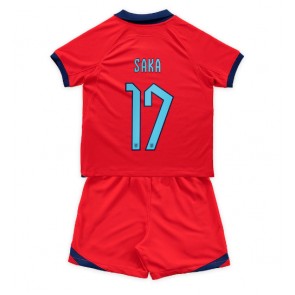 England Bukayo Saka #17 Replica Away Stadium Kit for Kids World Cup 2022 Short Sleeve (+ pants)